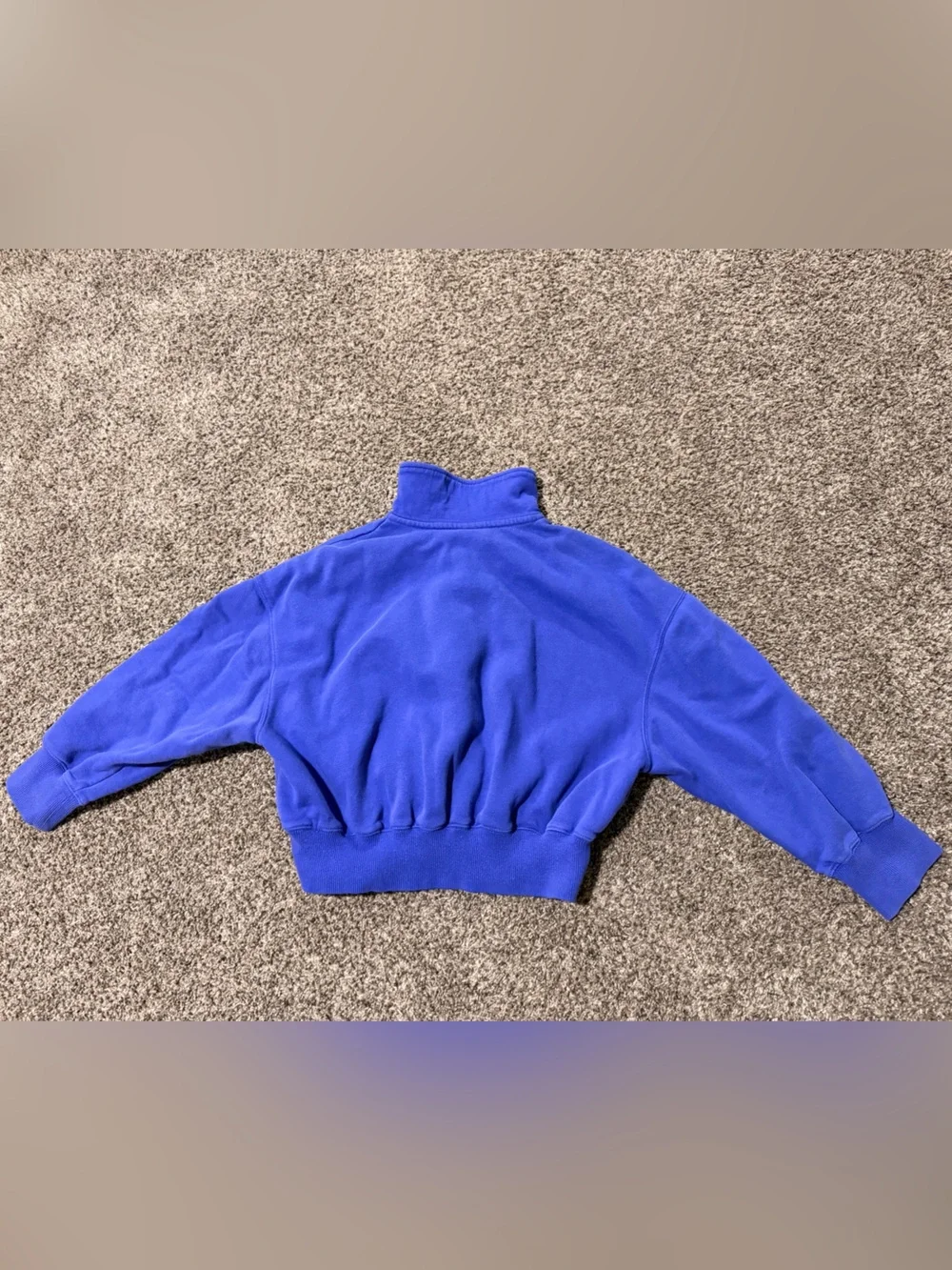 Nike Royal Blue Cropped Quarter-Zip Sweatshirt